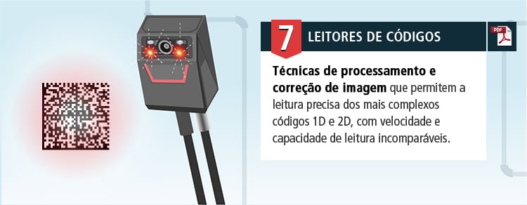 [7 Leitores de Códigos]Técnicas de processamento e correção de imagem que permitem a leitura precisa dos mais complexos códigos 1D e 2D, com velocidade e capacidade de leitura incomparáveis.